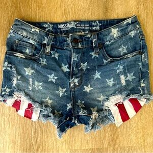 Mossimo size 4/27 American Flag jean shorts